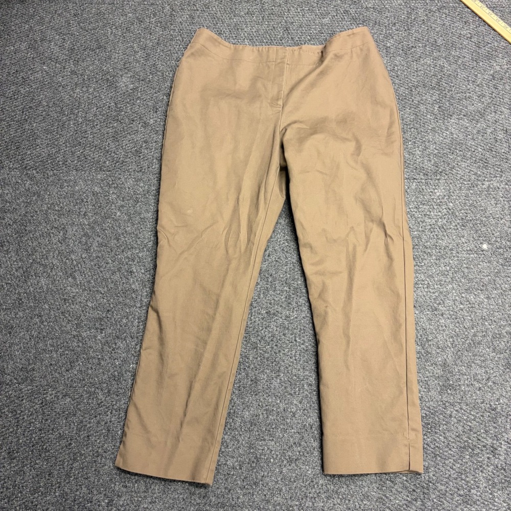 Chicos So Slimming Ankle Pants Tan Khaki Stretch Cotton Size 2 Medium